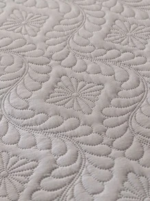 1pc Grey Fitted Sheet, Minimalist Fabric Quilted Fitted Bottom Sheet For Home - Light Grey - View 7