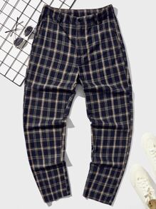 Manfinity Men Plaid Slant Pocket Suit Trousers - Multicolor - View 1