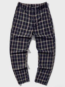Manfinity Men Plaid Slant Pocket Suit Trousers - Multicolor - View 3