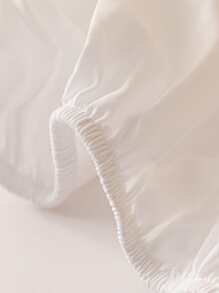 1 tấm ga trải giường mềm mại, thoáng khí, màu trơn, ga trải giường vừa vặn cho nệm lớn, vỏ bọc giường ngủ, bộ đồ giường màu hồng, bộ đồ giường màu trắng, bộ đồ giường đơn màu đen, bộ đồ giường cỡ King nhiều màu (không bao gồm gối và vỏ gối) - trắng - Xem 4