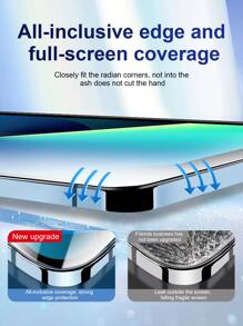 2pcs Full Screen Anti-Explosion Anti-Drop Anti-Fingerprint Ceramic Soft Film Compatible With Apple Iphone 11/12/13/14/15 Series - Clear - View 4