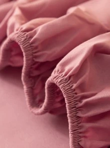 1 tấm ga trải giường mềm mại, thoáng khí, màu trơn, ga trải giường, vỏ nệm cỡ lớn, bộ đồ giường phòng ngủ, bộ đồ giường màu hồng, bộ đồ giường màu trắng, bộ đồ giường đôi màu đen, bộ đồ giường cỡ Queen/King nhiều màu (không có gối và vỏ gối) - Hồng - Xem 5