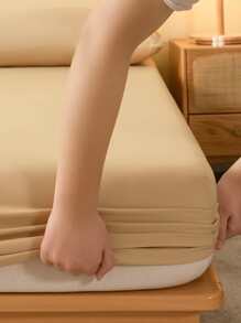 1入組卡其色床笠家用極簡面料床笠 - 卡其色 - 查看 4