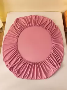 1 tấm ga trải giường mềm mại, thoáng khí, màu trơn, ga trải giường, vỏ nệm cỡ lớn, bộ đồ giường phòng ngủ, bộ đồ giường màu hồng, bộ đồ giường màu trắng, bộ đồ giường đôi màu đen, bộ đồ giường cỡ Queen/King nhiều màu (không có gối và vỏ gối) - Hồng - Xem 6