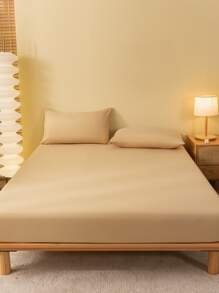 1入組卡其色床笠家用極簡面料床笠 - 卡其色 - 查看 2