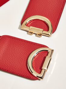 1 件女士优雅时尚字母 D 设计连衣裙，带松紧腰带，适合夏季、秋季、万圣节 - 紅色 - 查看 3