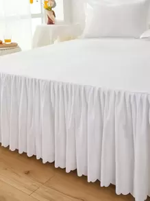 1入組白色床裙臥室極簡荷葉邊透氣床上用品床裙