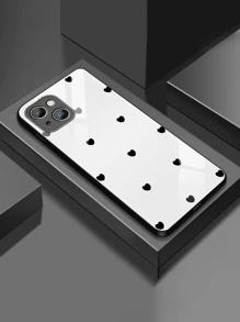 Ốp lưng kính hình trái tim tương thích với Apple và các dòng máy - Đen và trắng - Xem 1