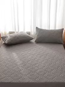 1對無填充物滌綸枕套床用幾何絎縫枕套