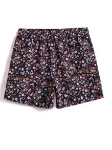 Manfinity Swimmode Men Ditsy Floral Drawstring Waist Swim Trunks,Hawaiian - Multicolor - View 4