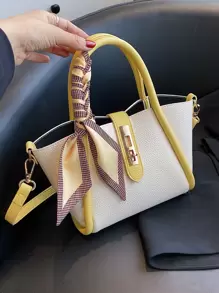 Túi đeo chéo Nữ Đôi tay cầm Thanh lịch - Màu vàng - Xem 1