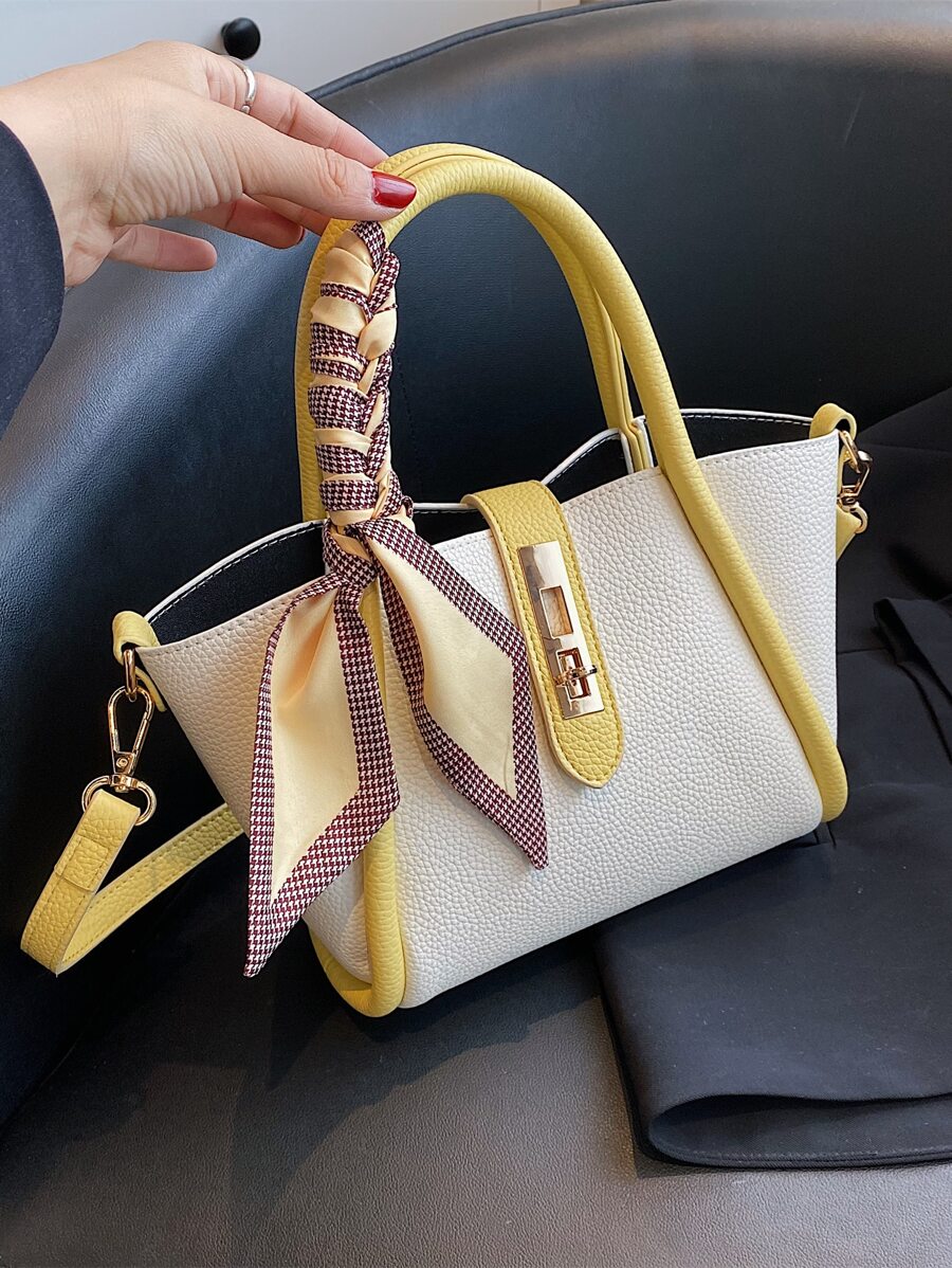 Túi đeo chéo Nữ Đôi tay cầm Thanh lịch - Màu vàng - Xem 1