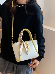 Túi đeo chéo Nữ Đôi tay cầm Thanh lịch - Màu vàng - Xem 2