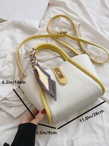 Túi đeo chéo Nữ Đôi tay cầm Thanh lịch - Màu vàng - Xem 4