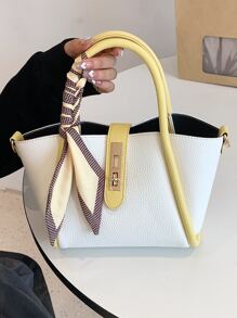 Túi đeo chéo Nữ Đôi tay cầm Thanh lịch - Màu vàng - Xem 5