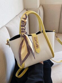 Túi đeo chéo Nữ Đôi tay cầm Thanh lịch - Màu vàng - Xem 9