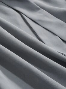 DAZY Áo cánh tay phồng cổ buộc màu trơn, quần áo nữ mùa thu, áo dài tay - Màu xanh bụi bặm - Xem 3