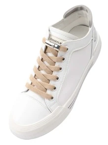 1pair Women Polyester Shoes Accessories, Brown NO Tie Shoelaces For Skate Shoes