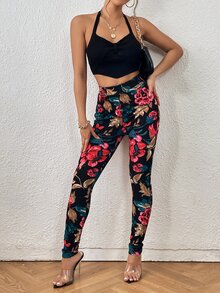 SHEIN Unity Quần tất nữ Hoa Giải trí - Nhiều màu - Xem 5