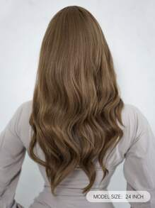 HAIRCUBE 24 英寸棕色劉海長捲髮美麗優雅溫柔迷人合成假髮女式 - 棕色 - 查看 2