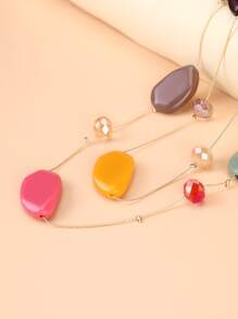 Vòng cổ nhiều lớp trang trí bằng đá - Nhiều màu - Xem 3