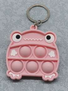 Cartoon Frog Design Fidget Toy Móc khóa quyến rũ - Hồng - Xem 1