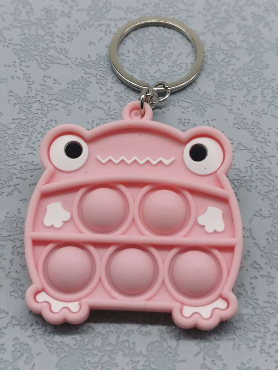 Cartoon Frog Design Fidget Toy Móc khóa quyến rũ - Hồng - Xem 1
