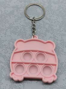 Cartoon Frog Design Fidget Toy Móc khóa quyến rũ - Hồng - Xem 2