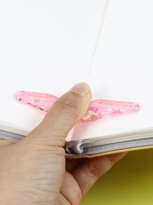 1pc Sequin Decor Book Page Holder - Pink - View 1