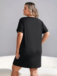 大碼卡通和字母圖案睡裙