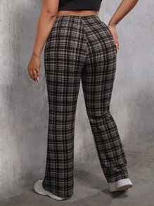 SHEIN EZwear Quần Plus Size Sọc ca rô Giải trí - Nhiều màu - Xem 2