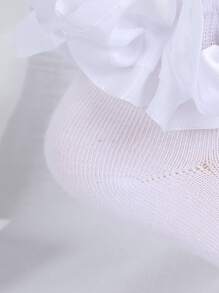 1 双婴儿和女孩蕾丝褶边公主芭蕾舞袜 - 白色 - 查看 5