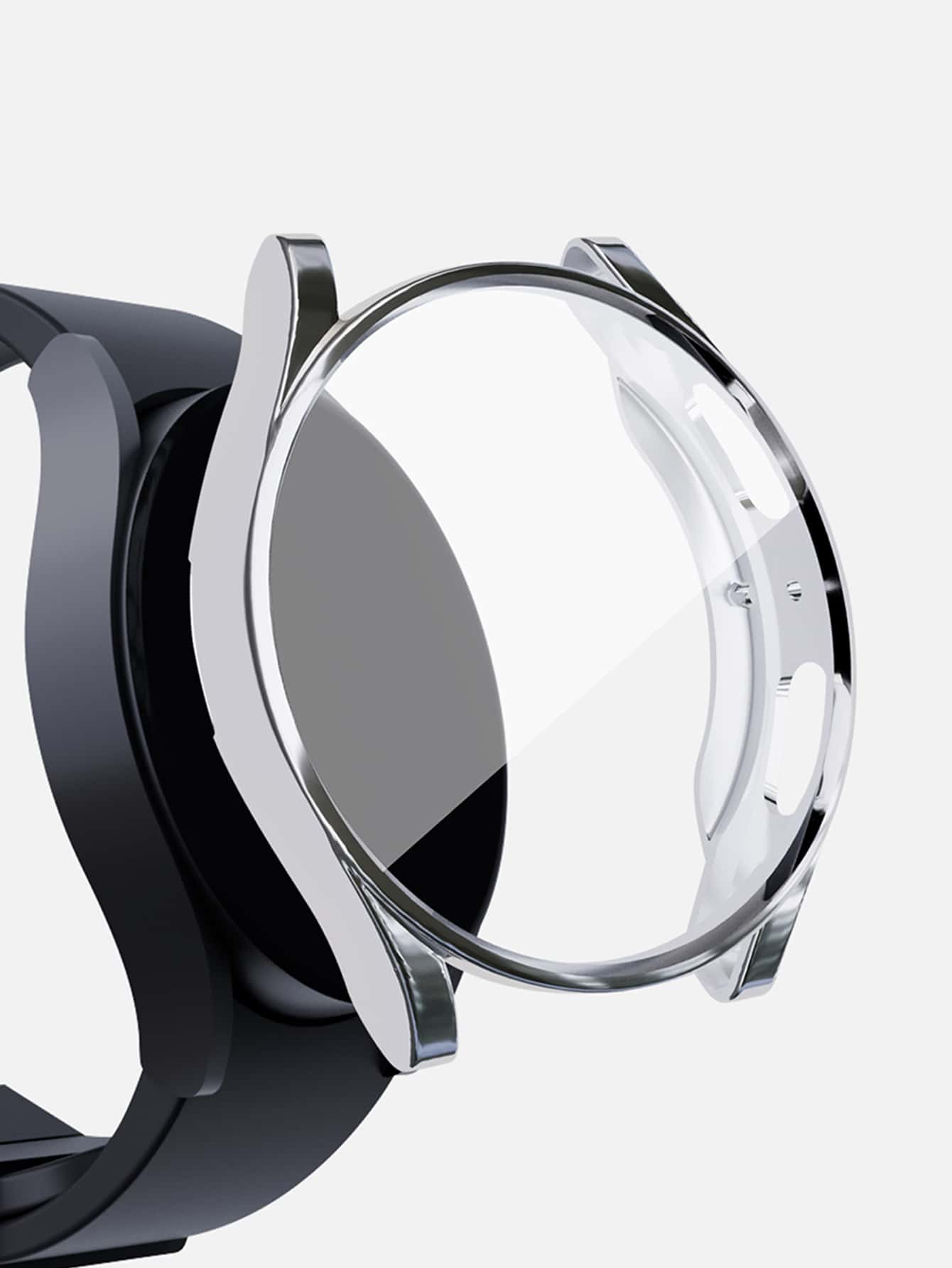 二合一殼套和屏幕保護膜與三星兼容星系手錶 - 銀色 - 查看 1