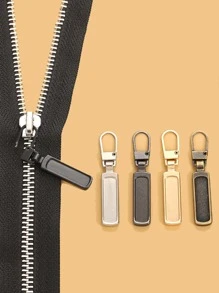 5入組裝縫紉拉鍊拉頭可拆卸金屬拉鍊頭維修套件適用於箱包背包外套拉鍊拉片 - 黑色 - 查看 1