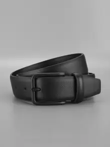 Men Square Black Buckle Belt For Daily Life Work Summer, School Casual, Business, Boyfriend Husband Father Dad Men Gift, Daily Wear, Fashion, Teen, Outdoor, Vacation, Athletic, Travel, Street, Boho, Vintage Fall, Autumn, Halloween Autumn-Winter Accessories,Suitable For Teens, Youth,Men,Casual, Outdoor, Athletic, Vacation, Graduation Gifts, Birthday, Daily Wear - Black - View 3
