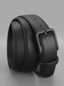 Men Square Black Buckle Belt For Daily Life Work Summer, School Casual, Business, Boyfriend Husband Father Dad Men Gift, Daily Wear, Fashion, Teen, Outdoor, Vacation, Athletic, Travel, Street, Boho, Vintage Fall, Autumn, Halloween Autumn-Winter Accessories,Suitable For Teens, Youth,Men,Casual, Outdoor, Athletic, Vacation, Graduation Gifts, Birthday, Daily Wear - Black - View 4
