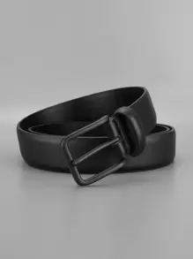 Men Square Black Buckle Belt For Daily Life Work Summer, School Casual, Business, Boyfriend Husband Father Dad Men Gift, Daily Wear, Fashion, Teen, Outdoor, Vacation, Athletic, Travel, Street, Boho, Vintage Fall, Autumn, Halloween Autumn-Winter Accessories,Suitable For Teens, Youth,Men,Casual, Outdoor, Athletic, Vacation, Graduation Gifts, Birthday, Daily Wear - Black - View 5