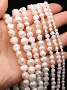 1strand Natural Freshwater Pearl DIY Bead - White - View 1