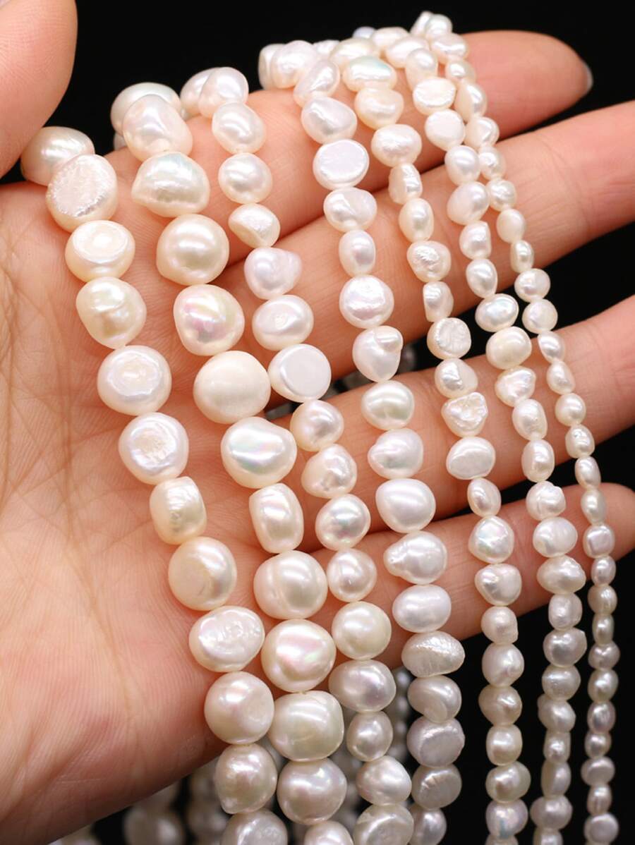 1strand Natural Freshwater Pearl DIY Bead - White - View 1