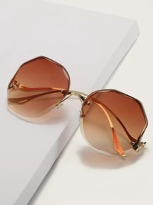 Gafas de sol de lentes de ombré - Marrón - Ver 1