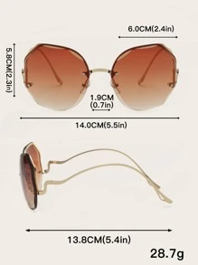 Gafas de sol de lentes de ombré - Marrón - Ver 4