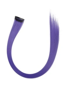 10pcs Clip In Medium Straight Synthetic Hair Extension - Violet Purple - View 6