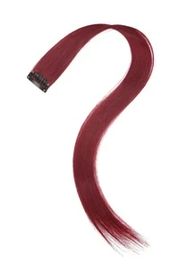 10 piezas de extensiones de cabello sintético recto de longitud media con clips - Burdeos - Ver 5