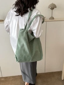 Minimalist Shopper Bag School Bag, Large Capacity, Portable, Suitable For Teen Girls Women College Students, Perfect For Back To School, First Day Of School, Middle School, High School, Shopping, Holiday, Literary School Bag & Book Bag For Women Or Students, Perfect For Books, Shopping, Back To School And More