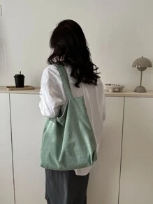 Minimalist Shopper Bag School Bag, Large Capacity, Portable, Suitable For Teen Girls Women College Students, Perfect For Back To School, First Day Of School, Middle School, High School, Shopping, Holiday, Literary School Bag & Book Bag For Women Or Students, Perfect For Books, Shopping, Back To School And More