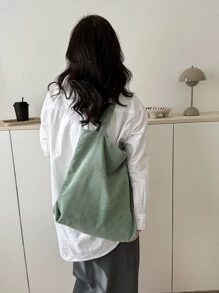 Minimalist Shopper Bag School Bag, Large Capacity, Portable, Suitable For Teen Girls Women College Students, Perfect For Back To School, First Day Of School, Middle School, High School, Shopping, Holiday, Literary School Bag & Book Bag For Women Or Students, Perfect For Books, Shopping, Back To School And More