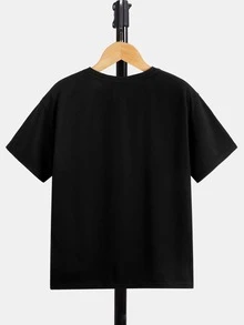 SHEIN Boys Slogan Graphic Tee - Black - View 2