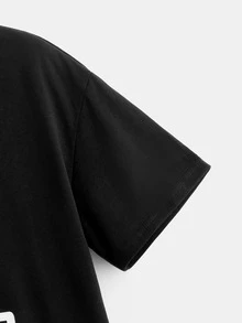 SHEIN Boys Slogan Graphic Tee - Black - View 4