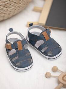 Outdoor Gladiator Sandals For Infant, Two Tone Multi Strap Ankle Strap Sandals - Navy Blue - View 1