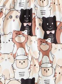 SHEIN 女孩卡通圖案緊身打底褲